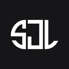 SJL letter logo design on black background. SJL creative initials letter logo concept. SJL letter design. 