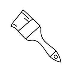 Paint brush sketch. Construction tool. Color vector instrument illustration