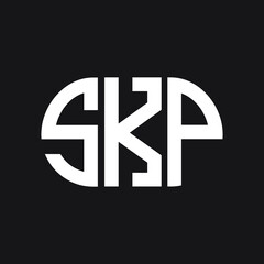 SKP letter logo design on black background. SKP  creative initials letter logo concept. SKP letter design.