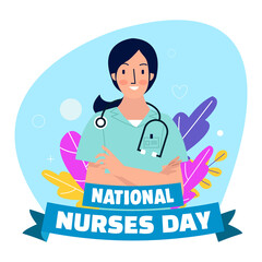 A female nurse in the whole world nurses day event