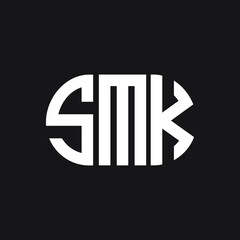 SMK letter logo design on black background. SMK  creative initials letter logo concept. SMK letter design.