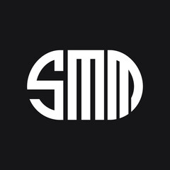 SMM letter logo design on black background. SMM  creative initials letter logo concept. SMM letter design.