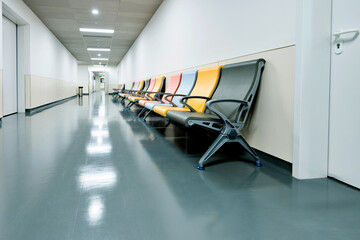 Waiting place in the hallway of hospital