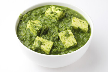 Palak Paneer Curry made up of spinach and cottage cheese, Indian healthy Lunch Dinner  food