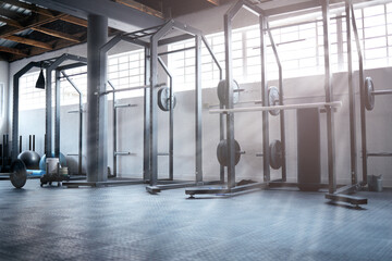 Your workout is waiting for you. Shot of weight training equipment in a gym.