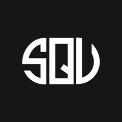 SQU letter logo design on black background. SQU  creative initials letter logo concept. SQU letter design.