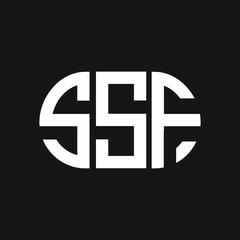 Obraz premium SSF letter logo design on black background. SSF creative initials letter logo concept. SSF letter design. 