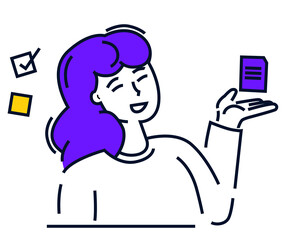 A scene involving a woman in business events.