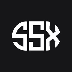 SSX letter logo design on Black background. SSX creative initials letter logo concept. SSX letter design. 
