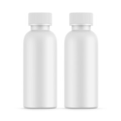 Matte Cosmetic bottle with cap for liquid soap, gel, lotion, cream, shampoo, bath foam and other cosmetics, 3d render illustration.