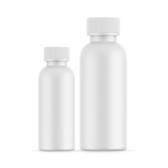 Matte Cosmetic bottle with cap for liquid soap, gel, lotion, cream, shampoo, bath foam and other cosmetics, 3d render illustration.