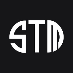 STM letter logo design on Black background. STM creative initials letter logo concept. STM letter design. 
