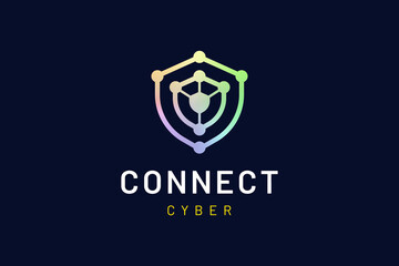 Shield logo with simple modern shape representing security or defense technology