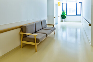 Waiting place in the hallway of hospital