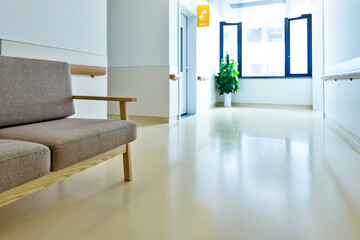 Waiting place in the hallway of hospital