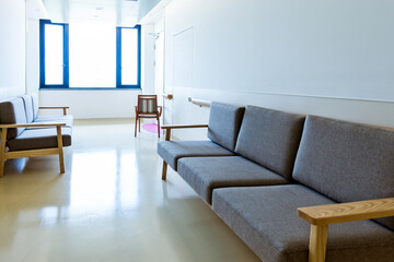 Waiting place in the hallway of hospital