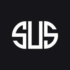 SUS letter logo design on Black background. SUS creative initials letter logo concept. SUS letter design. 
