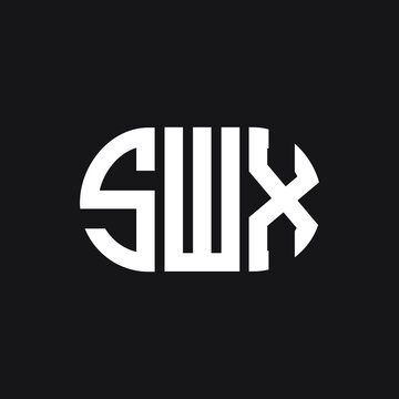 SWX letter logo design on black background. SWX  creative initials letter logo concept. SWX letter design.