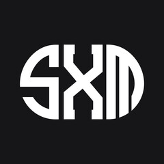 Obraz premium SXM letter logo design on black background. SXM creative initials letter logo concept. SXM letter design.