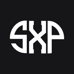 SXP letter logo design on black background. SXP creative initials letter logo concept. SXP letter design. 