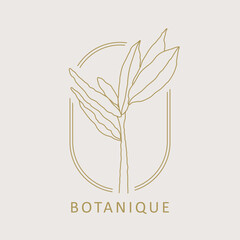 Trendy minimalist botanical abstract bohemian design icon