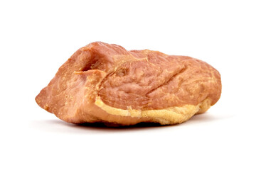 Smoked pork meat isolated on white