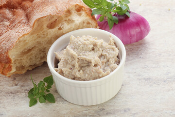 Jewish traditional cuisine herring mousse Forsmak