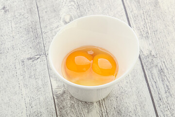 Chicken egg in the bowl