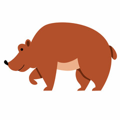 Vector illustration of a drilling bear in a flat style