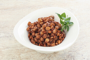 Boiled lentil in the bowl
