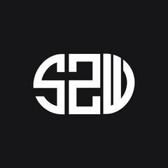 SZW letter logo design on black background. SZW  creative initials letter logo concept. SZW letter design.