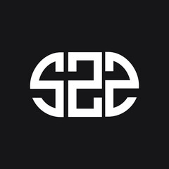SZZ letter logo design on black background. SZZ  creative initials letter logo concept. SZZ letter design.