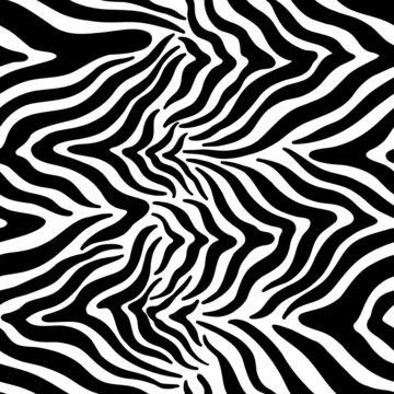 Seamless abstract zebra skin pattern background. Decorative design freehand creative paint. Texture chaotic element.