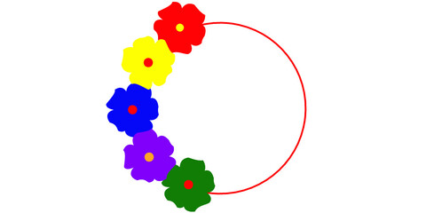crown flowers border frame