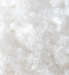 White ground salt as background.