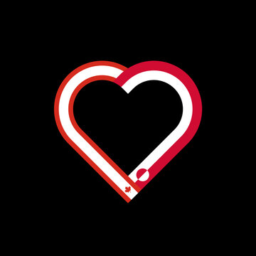 recommend clip art: heart ribbon icon of canada and greenland flags. vector illustration isolated on black background