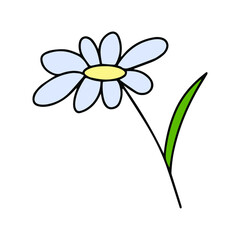 Colorful bright flower. Vector illustration in hand drawn style.