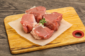 Raw pork tenderloin for cooking