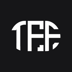 TFF letter logo design on Black background. TFF creative initials letter logo concept. TFF letter design. 

