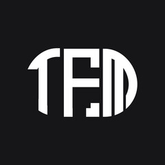 TFM letter logo design on Black background. TFM creative initials letter logo concept. TFM letter design. 
