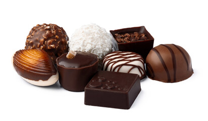 Chocolate candies sweets isolated on a white background