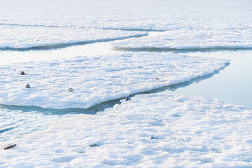 frozen lake in winter