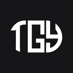 Obraz premium TGY letter logo design on Black background. TGY creative initials letter logo concept. TGY letter design. 