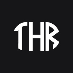 Obraz premium THR letter logo design on Black background. THR creative initials letter logo concept. THR letter design. 