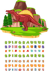Font design for spinosaurus in the field