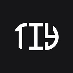 TIY letter logo design on Black background. TIY creative initials letter logo concept. TIY letter design. 
