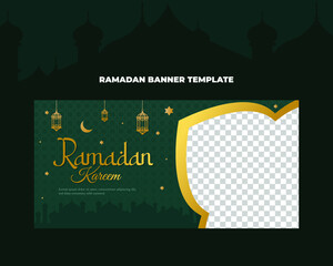 Beautiful Ramadan Kareem design for website banner and social media post Vector editable 