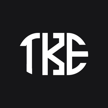 TKE letter logo design on Black background. TKE creative initials letter logo concept. TKE letter design. 
