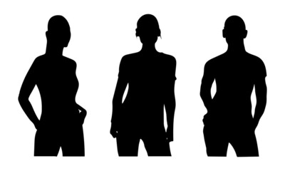 Vector silhouettes of ladies. sexy women silhouette Premium Vector