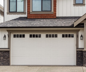 Garage door in Vancouver, Canada. Garage door in luxury house.